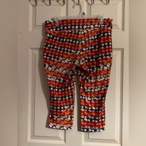 Reebok, athletic capri leggings, size XL, Stars and Stripes